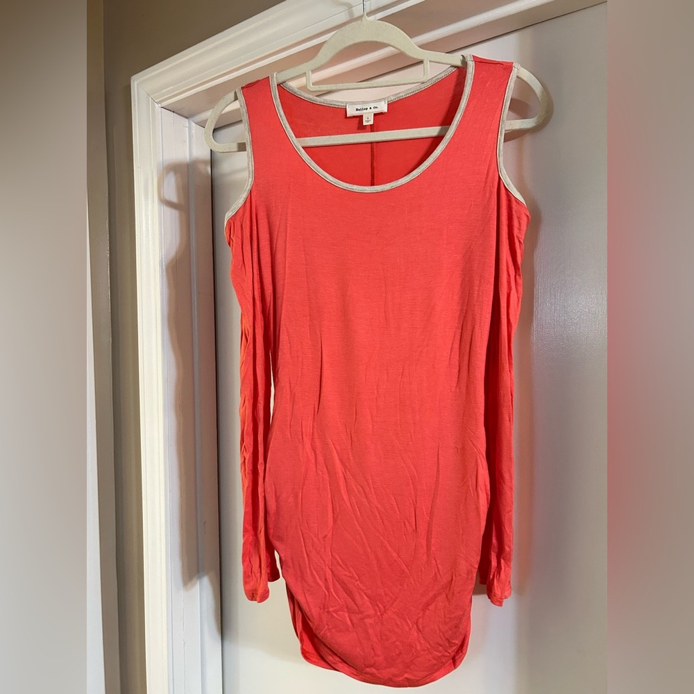 Hailey & Co. Coral cold-shoulder Dress